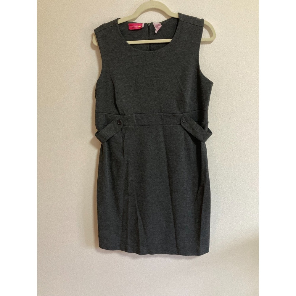 Liz Lange Maternity Stretch Gray Dress Size L Large Sleeveless Women
